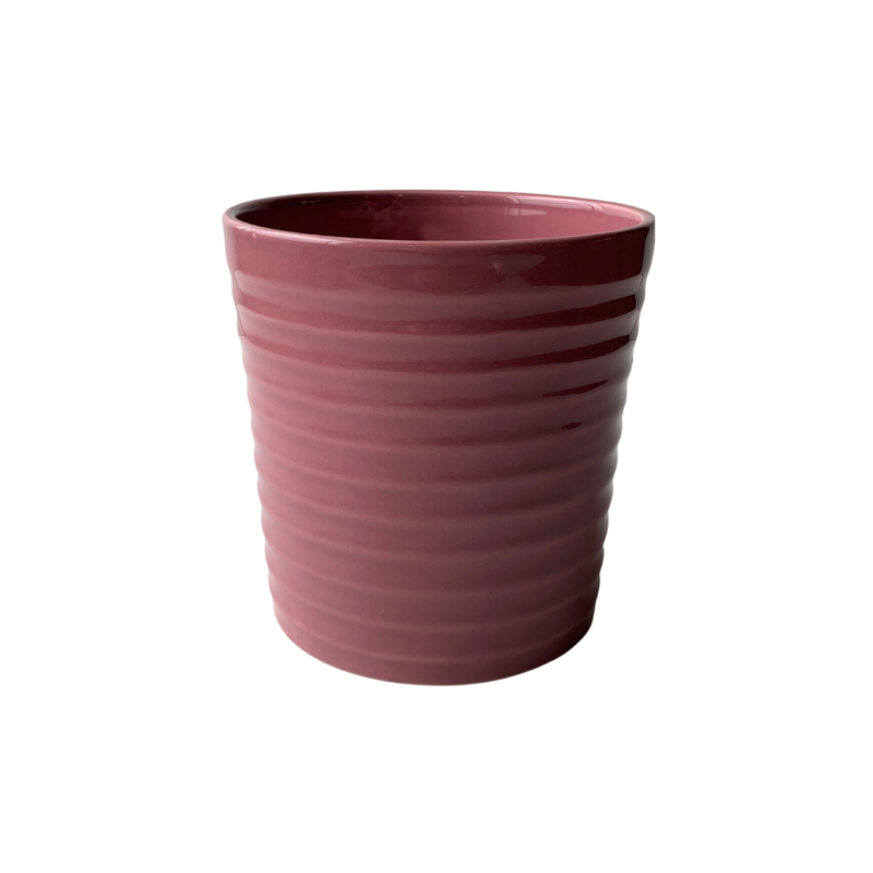Vaso Cerâmica Brilhante Rosé Pote 15
