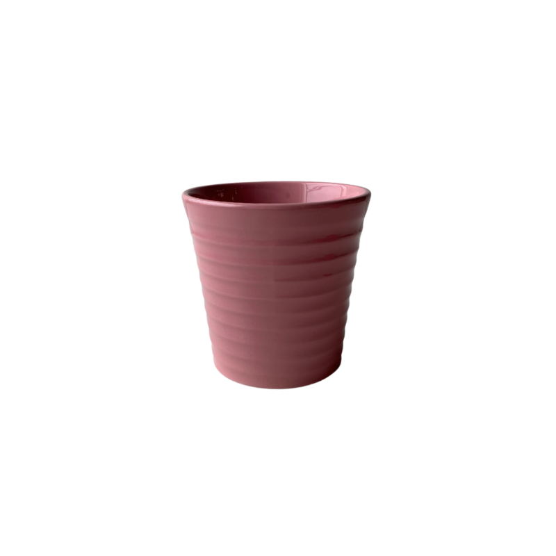 Vaso Cerâmica Brilhante Rosa Pote 11