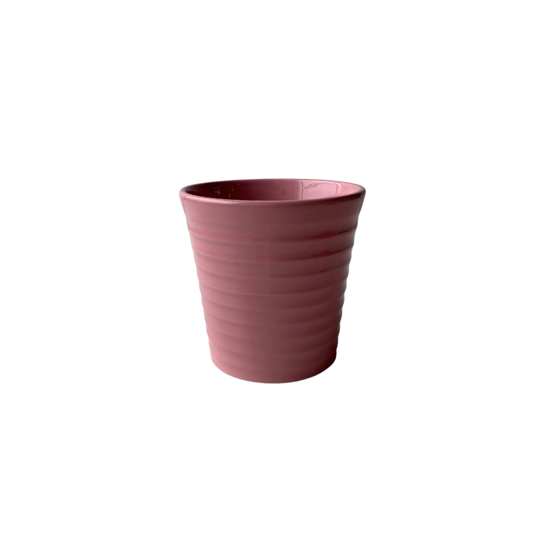 Vaso Cerâmica Brilhante Rosa Pote 11
