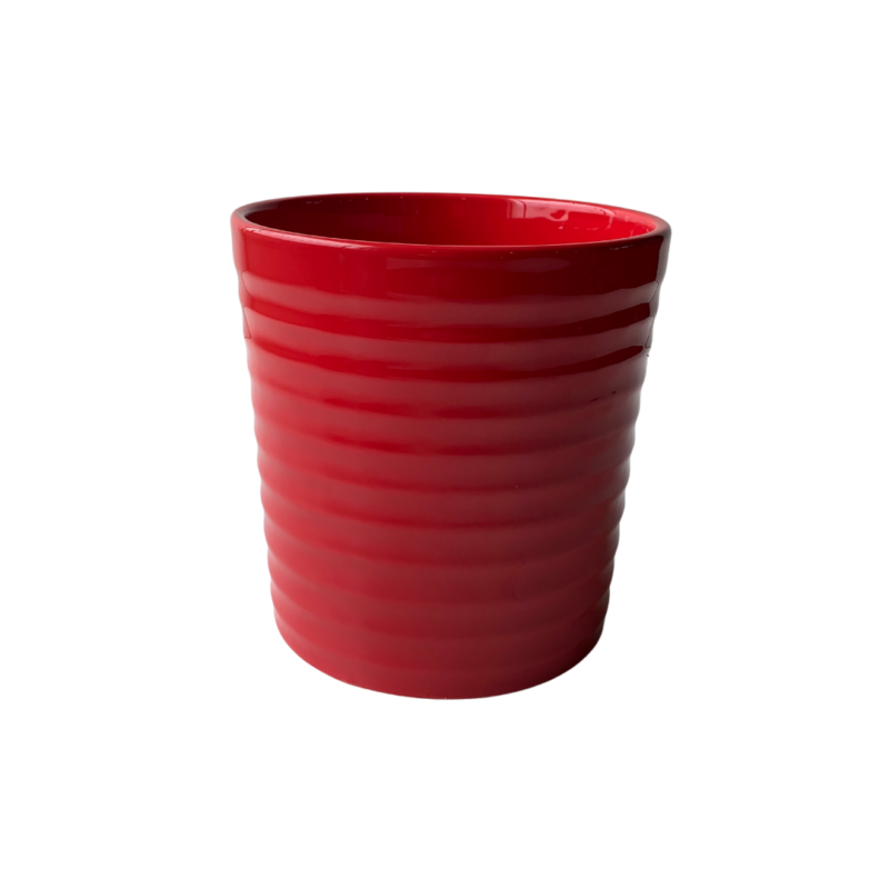 Vaso Cerâmica Brilhante Vermelho Pote 15