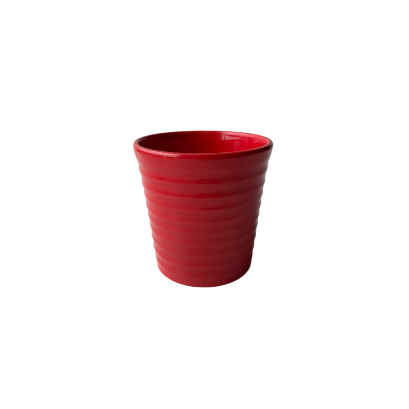 Vaso Cerâmica Brilhante Vermelho Pote 11