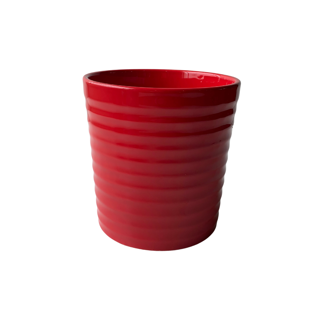 Vaso Cerâmica Brilhante Vermelho Pote 15