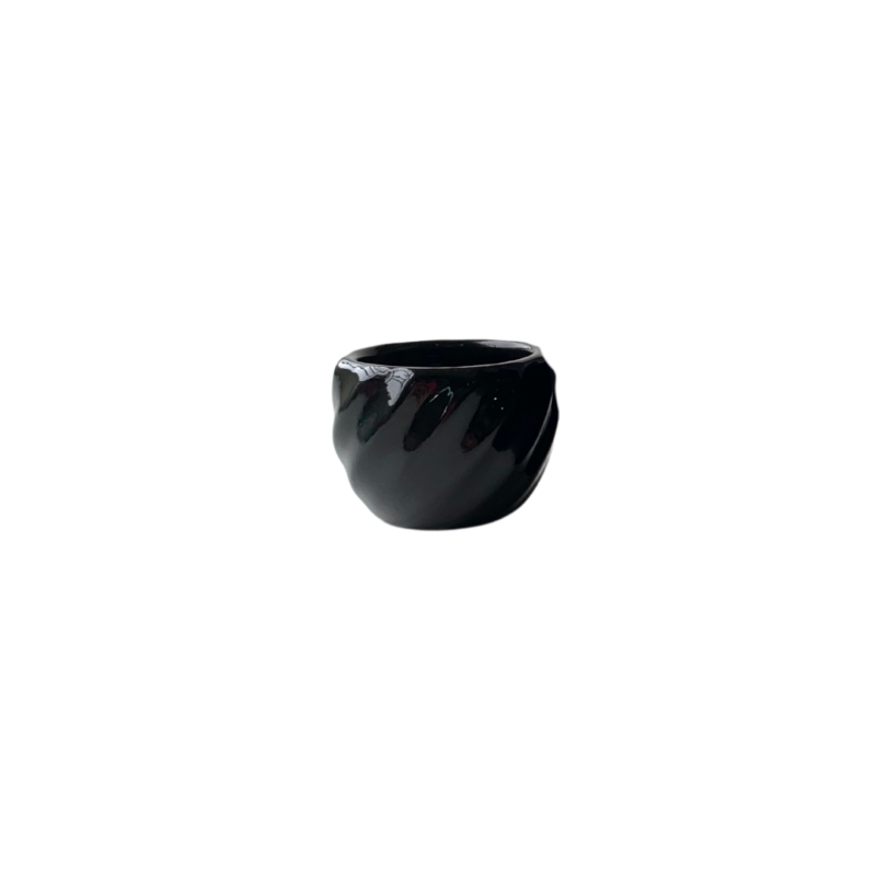 Vaso Cerâmica Eletric Preto Pote 6