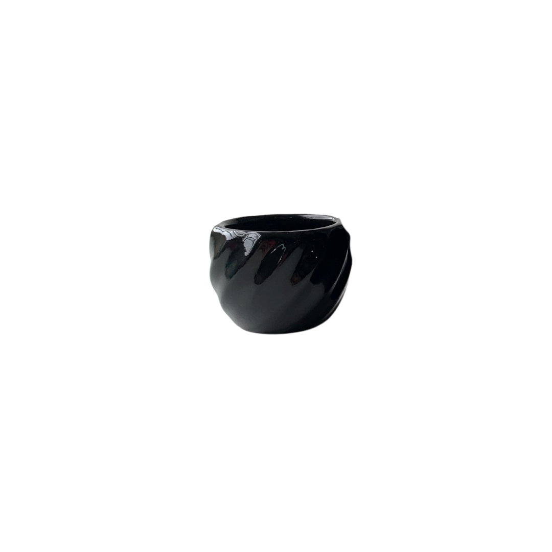 Vaso Cerâmica Eletric Preto Pote 6