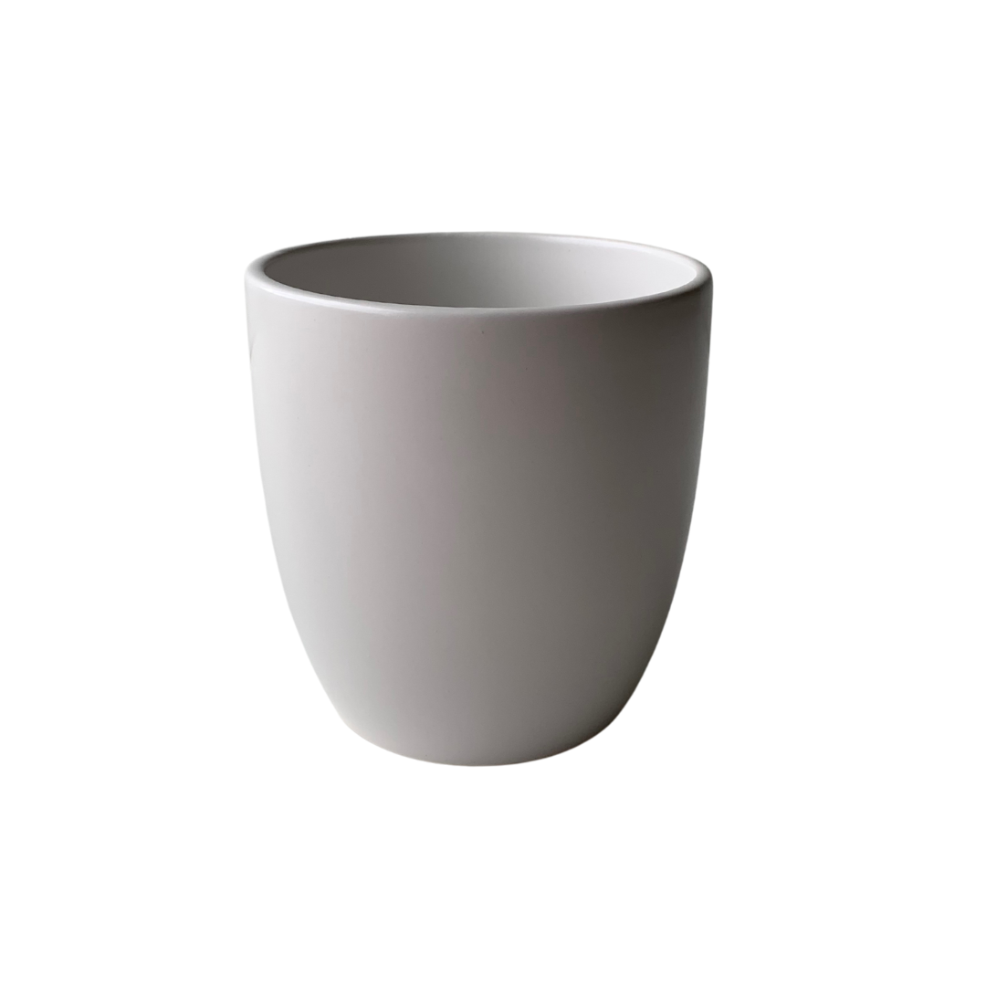 Vaso Cerâmica Mate Branco Pote 15