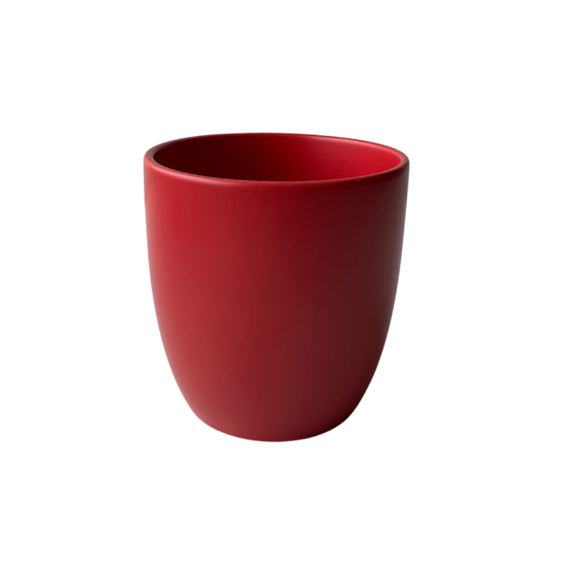Vaso Cerâmica Mate Vermelho Pote 11