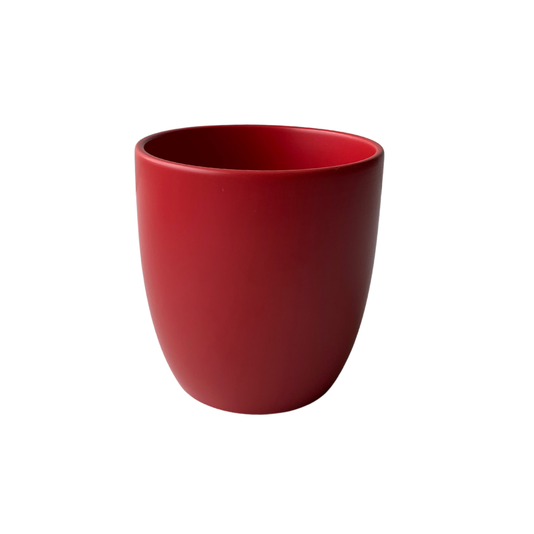 Vaso Cerâmica Mate Vermelho Pote 11
